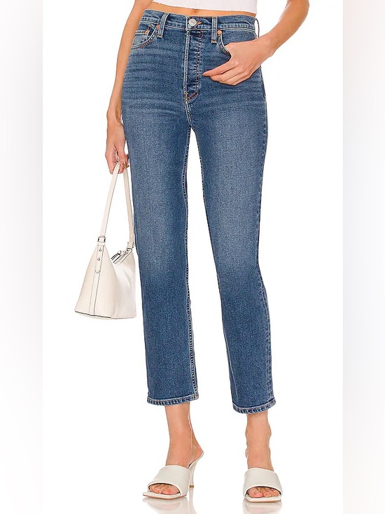 Re/Done Denim - Re/Done Comfort Stretch High Rise Stovepipe size 26 western blue